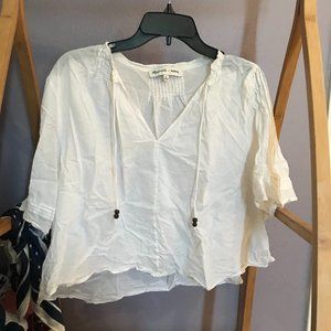 Madewell Crop White Blouse